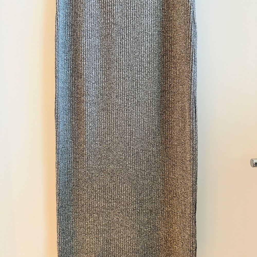 Aritzia Silver-Grey Ribbed Midi Slip Dress - Picture 8 of 8